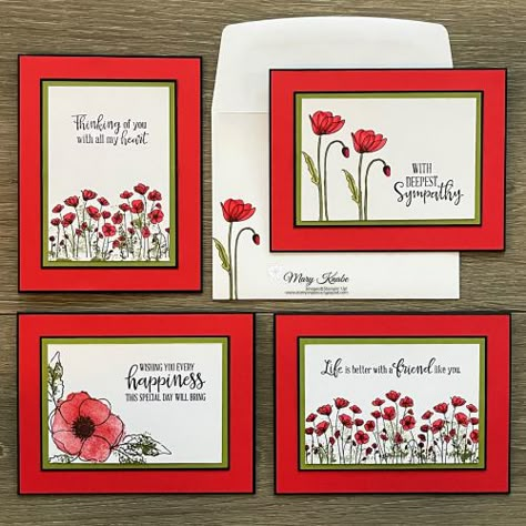 Painted Poppies Cards, Stampin Up Painted Poppies, Painted Poppy, Poppy Cards, Painted Poppies, Peaceful Moments, Spring Boots, Stamping Cards, Memory Keeping