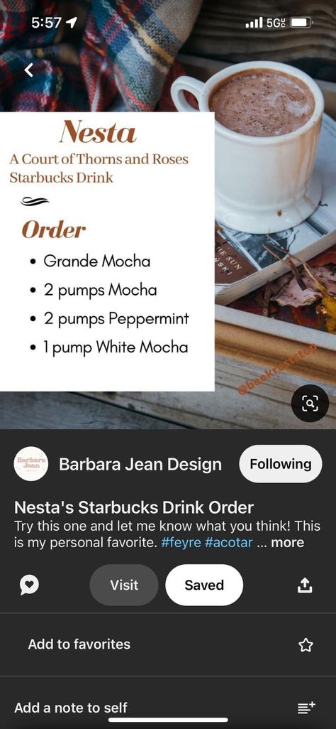 Acotar Starbucks Drink, Starbucks Orders, How To Order Starbucks, White Mocha, Starbucks Drink, White Pumps, Starbucks Drinks, Note To Self, Recipe Book