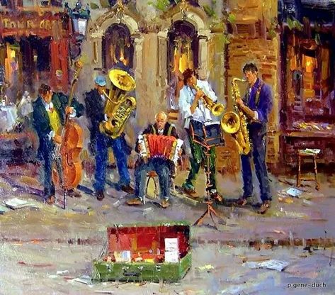 Mostafa Keyhani Impressionism Music, Composition Painting, Musician Art, Paris Painting, Jazz Poster, Street Painting, Music Illustration, Music Painting, Painting People