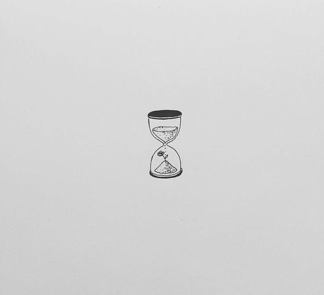 Clock Tattoos Minimalist, Cute Skeleton Tattoo Simple, Minimalist Time Tattoo, Tattoos For Living In The Moment, Hour Glass Tattoo Minimalist, Sand Clock Tattoo Minimalist, Slipping Through My Fingers Tattoo, Time Travel Tattoo, Sandglass Tattoo