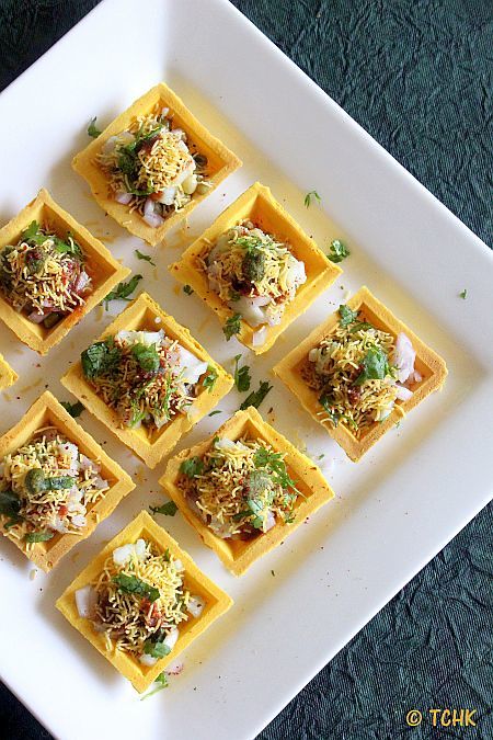 THE CHEF and HER KITCHEN: CANAPE SEV PURI | Fillings for CANAPES Indian Wedding Food, Sev Puri, Canapes Recipes, Mini Appetizers, Pani Puri, Diwali Party, Chaat Recipe, Vegetarian Snacks Recipes, Indian Street