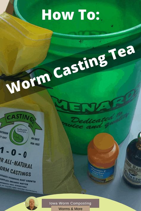 Worm casting tea saves money. Learn how to use a small amount of worm castings and make an instant liquid fertilizer for your plants. Worm casting tea also helps to build the microbial biomass in your soil. Healthy soils are the key to growing healthy veggies for you and your family. Earthworm Farm, Worm Farming For Profit, How To Build A Worm Farm, Vermicomposting Worm Farm, Diy Meal Worm Farm, Compost Starter, In Ground Worm Compost, Worm Castings Tea, Worm Castings