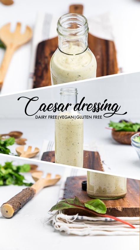 Vegan Ceasar Dressing, Dairy Free Caesar Dressing, Dairy Free Dressing, Vegan Caesar Dressing, Caesar Dressing Recipe, Vegan Caesar, Vegan Dressing, Caesar Dressing, Vegan Salad