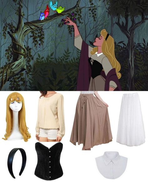 Princess Cosplay Diy, Diy Aurora Costume Women, Briar Rose Costume, Briar Rose Dress, Briar Rose Cosplay, Briar Rose Dress Pattern, Briar Rose Disneybound, Arora Dress Disney, Aroura Sleeping Beauty Dress