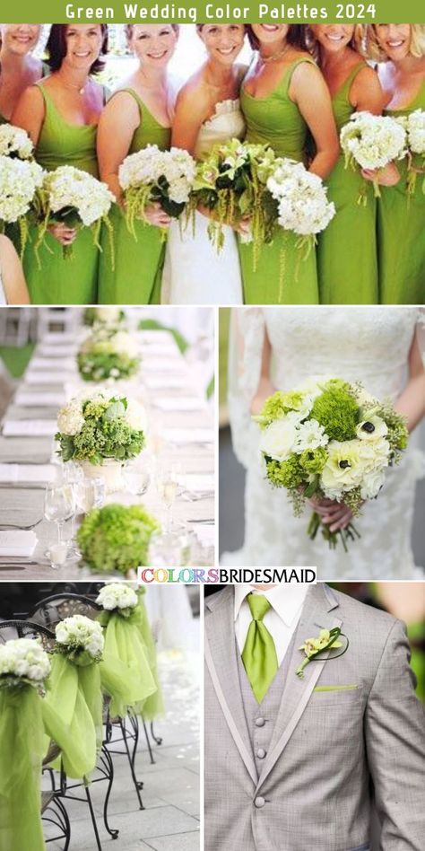 Bright Green Wedding Theme, Black And Lime Green Wedding, Wedding Centerpieces White Flowers, Bright Green Wedding, Neon Green Wedding, Lime Green Wedding Theme, Pie Wedding, Green Wedding Centerpieces, Bridesmaid Dresses White