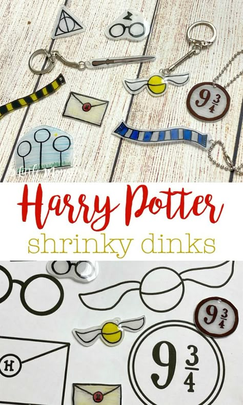 Print of 2 pages of Harry Potter Doodles, then trace them on shrink film and color to create fun Harry Potter themed shrinky dinks. Turn them into keychains, jewelry, zipper pulls, and more. Diy Harry Potter Keychain, Harry Potter Templates Free Printable, Shrinky Dink Ideas Templates, Shrinky Dink Templates, Weasley Christmas, Harry Potter Doodles, Shrinky Dink Ideas, Harry Potter Art Projects, Harry Potter Activities