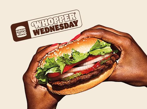 Whopper Wednesday: Get $3 Whopper at Burger King Every Week Burger King Poster, Burger King Social Media Design, Burger King Advertisement, Burger King Vintage, Whopper Burger King, Free Mcdonalds, Corner Bakery, Happy Hour Food, Food Illustration Design