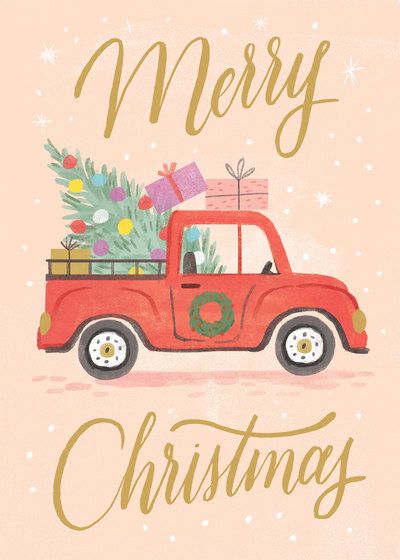 Kathryn Selbert | Advocate Art Kathryn Selbert, Christmas Tree And Presents, Red Truck Christmas, Vintage Clipart, Advocate Art, Greeting Card Illustration, Bright Christmas, Personalised Christmas Cards, Christmas Fairy