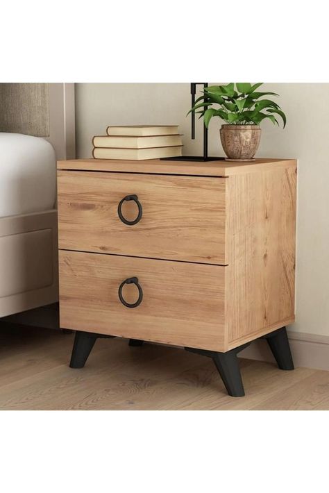 The #midcenturymodern #nightstand has 2 drawers. If you are looking for a #simplebedsidetable with drawer, it is ideal for your #bedroomdesign - Made of top-quality MDF. 40x50x30 cm

#bedroomstyle #bedroomfurniture
#bedroomdecor #minimalistdesign
#summeraesthetic #aestheticbedroom
#artinspiration Distressed Bedroom Furniture, Low Bedside Table, Shabby Chic Nightstand, Nightstand With Drawers, Floating Bedside Table, Simple Bedside Tables, Mid Century Modern Nightstand, Mid Century Nightstand, Painted Vanity