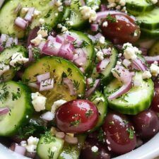 Refreshing Cucumber Grape Salad Grape Cucumber Salad Recipe, Cucumber Grape Salad, Green Bean Salad Recipes, Best Macaroni Salad, Green Bean Salads, Bean Salad Recipes, Grape Salad, Cucumber Recipes Salad, Walnut Salad