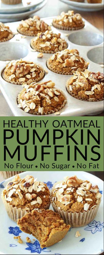 Oatmeal Pumpkin Muffins, Dairy Free Pumpkin Muffins, Healthy Pumpkin Muffins, Healthy Sugar Alternatives, Pumpkin Oatmeal Muffins, Pumpkin Muffins Recipe, Muffins Healthy, Dairy Free Pumpkin, Pumpkin Muffin Recipes