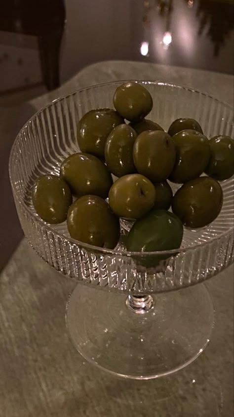 Olives Aesthetic, Olive Aesthetic, Olive Appetizer, Martini Olives, Eat Pretty, Green Olives, Kehlani, Snap Food, Wine And Dine