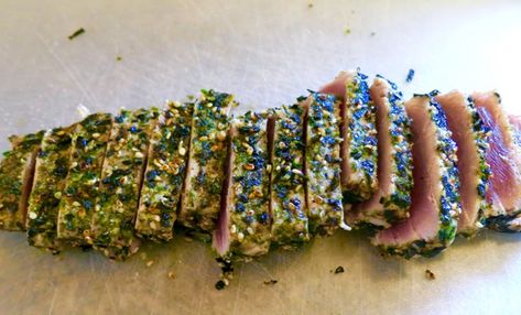 Furikake Seared Ahi Furikake Ahi Recipe, Seared Ahi Salad, Ahi Recipes, Ahi Salad, Crusted Fish, Seared Ahi, Tofu Salad, Homemade Mayonnaise, Minced Onion