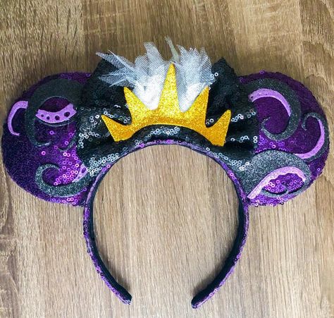 Ursula Ears | Etsy Ursula Ears, Nana Christmas Gifts, Disney Gear, Diy Disney Ears, Disney Ears Headband, Disneyland Ears, Disney Shopping, Diy Mickey Ears, Disney Mouse Ears