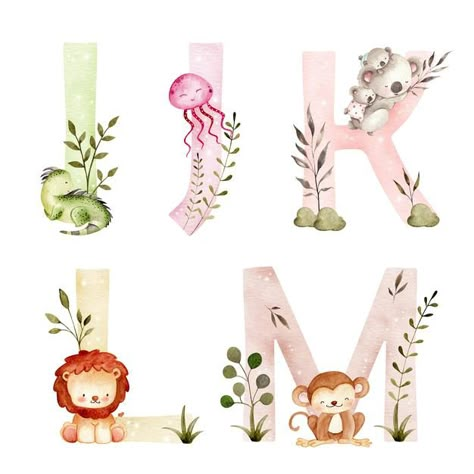 Autumn Animals, Nursery Illustration, Deco Jungle, Baby Animal Drawings, Animal Templates, Watercolor Nursery, Cute Animal Illustration, Watercolor Lettering, Watercolor Elephant