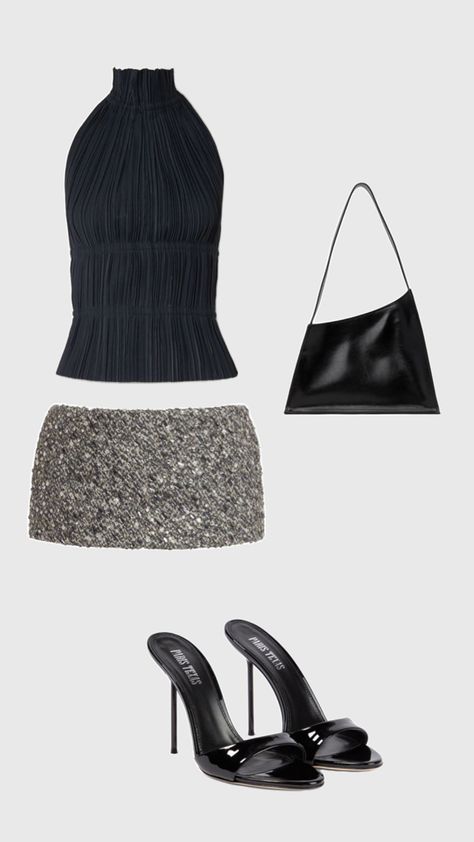 Nye Outfits Silver, Black And White Club Outfit, Black And White Going Out Outfits, Cool Going Out Outfits Night Out, Night Luxe Aesthetic Outfit, New Years Eve Outfits Parties Night Out Cold, White Club Outfit, New Years Outfit Ideas, Club Outfit Night