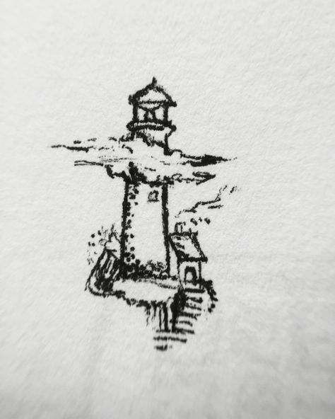 New England Tattoo Ideas, Classics Tattoos, Sandcastle Tattoo, Small Kitchen Decoration Ideas, Luxury Small Kitchen, Lighthouse Sketch, Small Kitchen Decoration, Kitchen Decoration Ideas, Sketch Style Tattoos