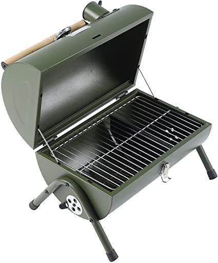 ZCYYhilechuan Barbecue Grill Charcoal Portable BBQ Portable Barbecues BBQ Grill Household Outdoor Charcoal Grill Folding Portable Outdoor Utensils Stainless Steel Stove Barbecue Charcoal StoveL Outdoor Barbecue Oven Portable Charcoal Barrel Grill with Thermometer, for Camping, Picnics, Patio and Backyard Cooking(Green)C Small Bbq, Barrel Grill, Barbecue Outdoor, Barbecue Portable, Mini Grill, Small Grill, Portable Charcoal Grill, Outdoor Bbq Grill, Portable Barbecue