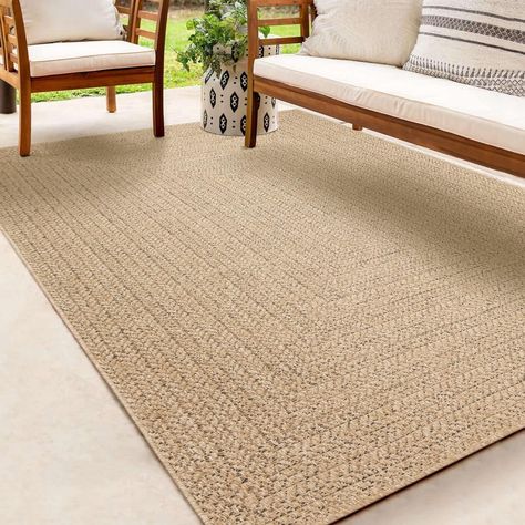 the carpet Kansas - outdoor and indoor rug in natural jute look, weatherproof, suitable for patio and garden, approx. 200 x 290 cm Outdoor Rug Patio, Outdoor Jute Rug, Outdoor Rugs Patio, Patio And Garden, Outdoor Carpet, Natural Jute, Outdoor Rug, Backyard Landscaping Designs, Indoor Outdoor Rugs