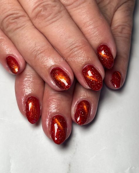 Burnt Orange Cat Eye Nails, Cat Eye Nails Orange, Tigers Eye Nails, Orange Cat Eye Nails, Tiger Eye Nails, Cat Eye Nails Polish, Latest Nail Trends, Eye Nails, Nail Colours