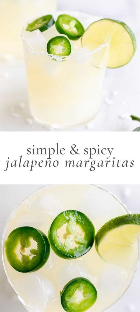 Pitcher Margarita Recipe, Spicy Margarita Recipe, Homemade Margaritas, Easy Margarita, Jalapeno Margarita, Perfect Margarita, Julie Blanner, Spicy Margarita, Easy Drink Recipes