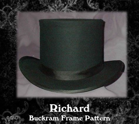 Richard Top Hat Buckram Frame Hat Pattern How To Sew A Top, Top Hat Pattern, How To Make Hats, Historical Hats, Victorian Hats, Small Sewing, Pencil Toppers, Hat Patterns, Small Sewing Projects