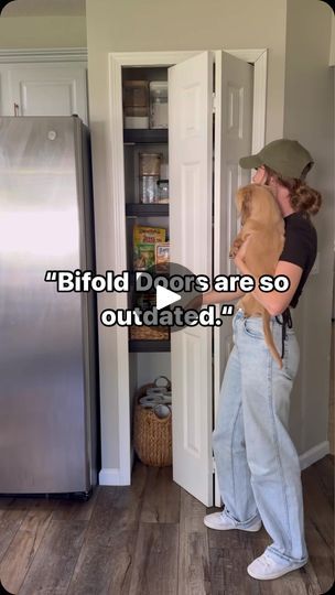 5.8M views · 678K reactions | It’s time to say GOODBYE to all the bifold doors in my house now! 🥹🚪
This project gives the perfect modern + unique look to any pantry! You can do it too!✨

Comment SEND & I’ll DM you the link of supplies and tools I used! 

🌟Check out my newest post on how to install the WINDOW FILM!🌟 | Hannah Way | The Cardigans · Lovefool Bifold Door Upcycle, Pantry Door Bifold Makeover, Trifold Door Makeover, Modern Bifold Doors, Bifold Pantry Door Makeover, Modern Pantry Doors, Bifold Pantry Doors, Small Door Ideas, Bifold Door Makeover Diy