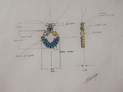 Jewelry Technical Drawing, Drawing Jewelry, Movie Jewelry, Necklace Drawing, Technical Drawings, Jewelry Drawing, Hand Sketch, Jewelry Design Necklace, Technical Drawing