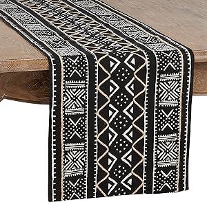 Afro Chic Home Decor Living Room, Cloth Table Runner, Dining Table Runner, African Inspired Decor, African Interior, Kitchen Tablecloths, Dining Table Runners, Interior Tiles, Striped Table Runner