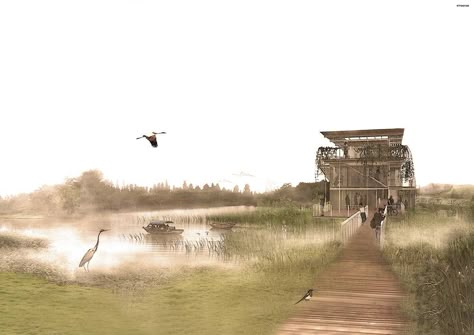 Wetland Architecture, Mint Green Wallpaper, Wetland Park, Building Concept, Country Park, Painting Workshop, Environmental Damage, Public Building, Hangzhou