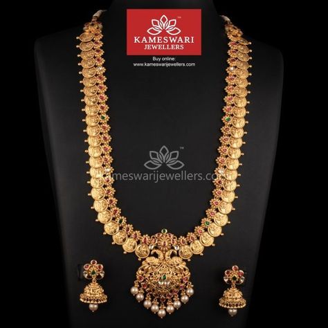 Laxmi Devi Gold Locket, Kameswari Jewellers, Temple Jewelry Necklace, Gold Temple Jewellery, Beautiful Gold Necklaces, Gold Necklace Indian Bridal Jewelry, Gold Pendant Jewelry, Gold Wedding Jewelry, Gold Bride Jewelry