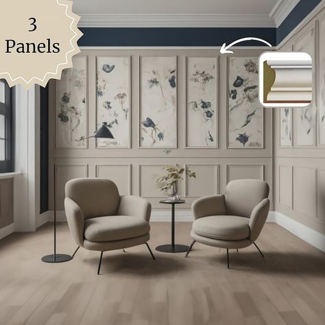 Wood-Like Aesthetics: Our molding replicates the elegance of wood, providing a touch of luxury to your space. Shop now! 50% Off on All Molding Kits! #etsy #etsyshop #homedecor #walldecor #sale #wood #polyurethanemolding #wallmolding #accentwall #walltrim #diyproject #interiordesign #housestaging Accent Wall Minimalist, Trim Accent Wall, Accent Wall Panels, Mold Kit, Wall Trim, Wall Molding, Diy Installation, Accent Walls, Wainscoting