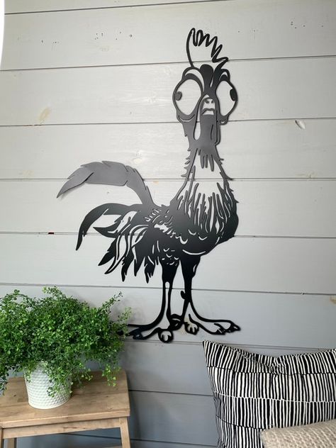 Sheet Metal Art, Chicken Painting, Metal Chicken, Powder Coated Metal, Chicken Coop, Coop, Powder Coated, Metal Art, Metal Signs