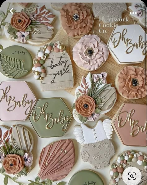 Boho Gender Reveal Ideas, Boho Gender Reveal Party, Cookie Flooding, Boho Gender Reveal, Flood Cookies, Designer Cookies, Gender Reveal Ideas, Baby Shower Theme Decorations