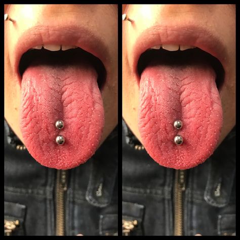 Tongue Piercing Double, 2 Tongue Piercing, Piercing Tongue, Split Tongue, Tongue Piercings, Double Tongue Piercing, Piercings Ideas, Pretty Nose, Perfect Bun