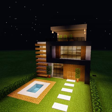 Casa moderna no manicreft Simple Modern Minecraft Houses, Modern House Ideas Minecraft, Minecraft Morden Houses, Casas De Minecraft Ideas Faciles, Ideas Para Casas En Minecraft, Ideas Casas Minecraft, Casa No Minecraft, Mincraft Idea Houses Modern, Modern Minecraft Builds