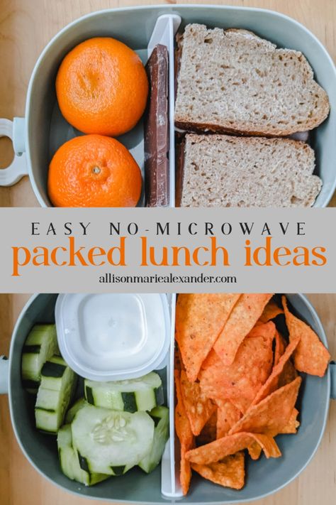 Packed Lunch Ideas {Affordable, Easy, No Microwaving!} – Allison Marie Lunch Ideas No Microwave, Winter Lunch Ideas For Work, No Microwave Lunch Ideas, Packed Lunch Ideas For Work, Packed Lunch Ideas, Lunch Ideas For Work, Winter Lunch, Brown Paper Lunch Bags, Julienned Carrots