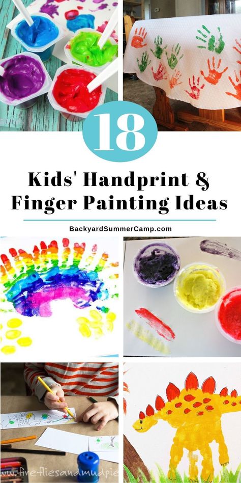 These kids' handprint art projects and finger painting ideas are messy fun that you can create together and make special memories. Toddler Finger Painting Ideas, Baby Finger Paint Ideas, Kids Finger Painting Ideas, Finger Paint Ideas, Hand Print Painting Ideas, Finger Painting Ideas For Kids, Toddler Painting Ideas, Handprint Art Ideas, Finger Painting Ideas