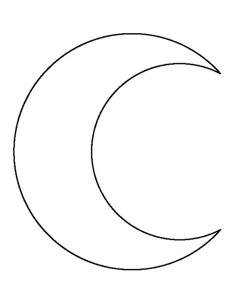 Crescent Moon pattern. Use the printable outline for crafts, creating stencils, scrapbooking, and more. Free PDF template to download and print at http://patternuniverse.com/download/crescent-moon-pattern/ Diy Crescent Moon Decor, Crescent Moon Shape, Printable Shapes Templates, Moon Sewing Pattern, Felt Templates Printable Free Pattern, Moon Template, Moon For Kids, Felt Moon, Outline Shapes