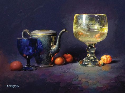 David Cheifetz, Goblet Filled With Light, oil, 9 x 12. Composition Painting, The Dark Tower, Still Life Fruit, Southwest Art, Still Life Art, Linseed Oil, Magazine Art, Still Life Painting, Art Oil