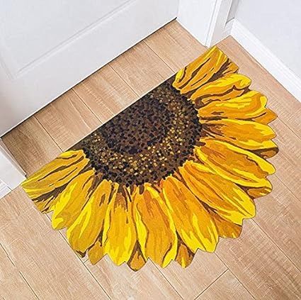 Amazon.com: Poowe Indoor Doormat Sunflower Front Door Mat 23''x35'' Non Slip Rubber Backing Floral Rugs Welcome Decorative Door Mat for Inside Outside Entry : Patio, Lawn & Garden Yellow Front Doors, Floral Rugs, Front Door Mat, Indoor Door Mats, Indoor Doors, Front Door Mats, Grey Flowers, Yellow Sunflower, Inside Outside