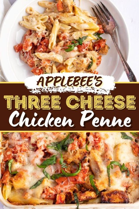 Applebee’s three cheese chicken penne is a classic menu item loaded with alfredo sauce, grilled chicken, three kinds of cheese, and bruschetta topping. Applebees Chicken Penne, Applebees Bruschetta Chicken, Applebees Pasta Chicken, Bruschetta Alfredo Pasta, Applebees Three Cheese Chicken Penne Recipe, Applebees Chicken Penne Pasta Recipes, Three Cheese Chicken Penne Pasta Applebees, Applebees Three Cheese Chicken Pasta, Applebees Three Cheese Penne