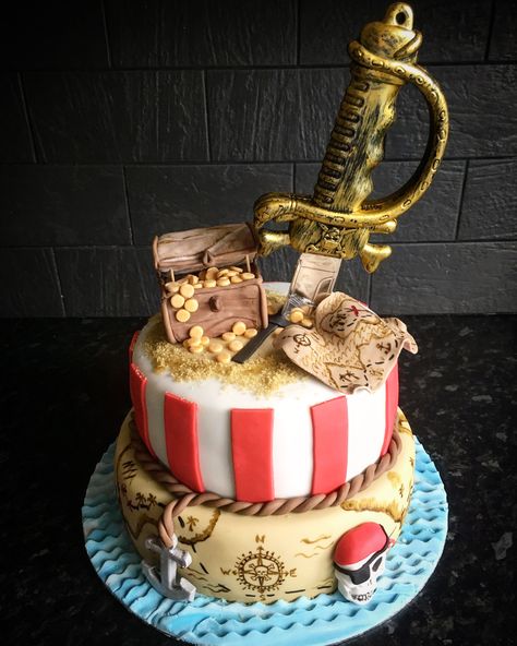 Treasure Cake, Pirate Themed Cake, Pirates Cake, Pirate Ship Cake, Treasure Hunt Cake, Pirate Party Cake, Pirate Themed Cakes, Pirate Cakes, Pirate Theme Birthday Cake