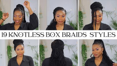 19 ways to style knotless braids Long Knotless Box Braids, Braids 2022, Style Knotless Braids, Style Knotless, Style Box Braids, Perfect Video, Knotless Box Braids, Natural Hair Diy, Box Braids Styling