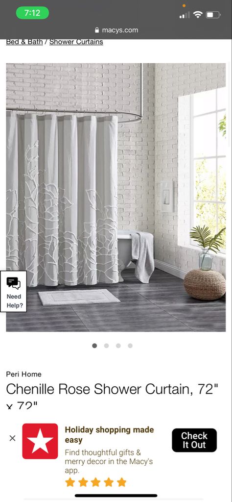 Dining Room Table Rug, Rose Shower Curtain, Cotton Shower Curtain, White Shower Curtain, White Shower, Grey Curtains, Floral Shower Curtains, Curtain Texture, Renovation Design