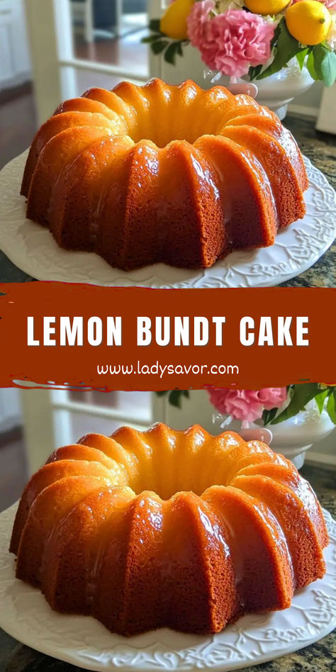 This lemon bundt cake recipe is bursting with bright, zesty lemon flavor and topped with a luscious glaze for the perfect balance of sweet and tart. Moist, tender, and elegant, it’s an irresistible dessert for any occasion, from casual gatherings to special celebrations. #lemoncake #bundtcake #dessertrecipes #bakinginspiration #cakerecipes Lemon Cake Glaze, Mini Bunt Cake Recipes, Lemon Bundt Cake With Glaze, Lemon Bundt Cakes, Delicious Lemon Desserts, Bunt Cake Recipe, Lemon Bundt Cake Recipe, Lemon Pudding Cake, Lemon Pound Cake Recipe