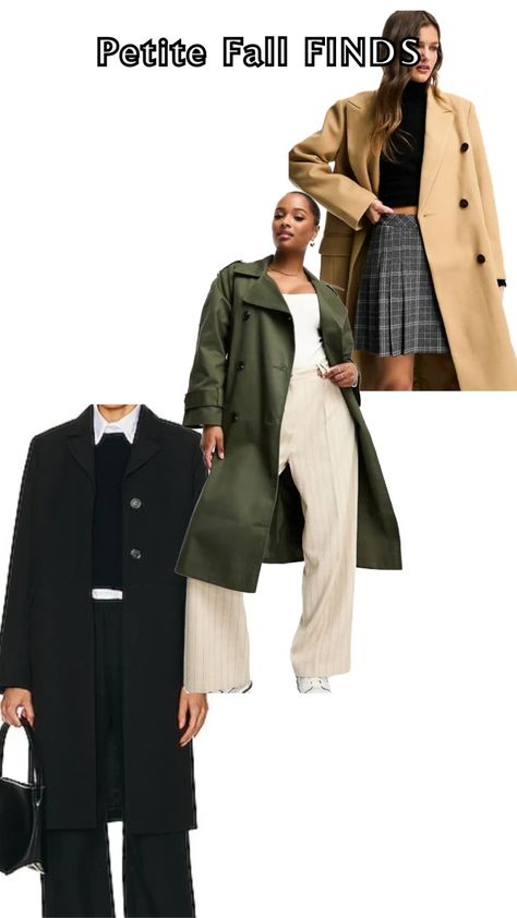 Fall trench coats for women. #findwithmodesens #findwithmodesens #checkmodesensbeforeyoubuy  | Wearing: Totême Petite Tailored Coat In Black; Asos Petite Asos Design Petite Longline Trench In Dark Kha Dark Green Trench Coat Outfit, Green Trench Coat Outfit, Dark Green Trench Coat, Fall Trench, Trench Coat Fall, Fall Coats, Green Trench Coat, Trench Coat Outfit, Tailored Coat