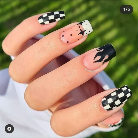 Uñas Aesthetic, Anime Nails, Stylish Nails Designs, Grunge Nails, Classy Acrylic Nails, Cute Gel Nails, Soft Nails, Acrylic Nails Coffin Short, Short Acrylic Nails Designs