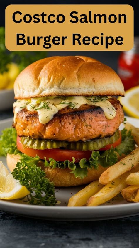 If you're craving a gourmet meal without the hassle, look no further than our Costco Salmon Burger Recipe! Elevate your dinner game with these flavorful and nutritious burgers, featuring premium salmon from Costco. Bursting with omega-3 goodness and seasoned to perfection, these burgers are a true delight for seafood lovers. Whether you're hosting a backyard barbecue or simply seeking a quick and delicious weeknight meal, this recipe has you covered. Serve your salmon burgers on a toasted bun with your favorite toppings for a mouthwatering dining experience that's sure to impress. Say goodbye to bland meals and hello to culinary excellence with Costco's finest salmon burgers! #SalmonBurgerRecipe #CostcoCooking #SeafoodDelights #GourmetAtHome #EasyRecipes Costco Salmon Burgers, Salmon Burger Toppings, Salmon Burger Sauce, Costco Salmon, Healthy Salmon Burgers, Bland Meals, Salmon Burger Recipe, Easy Burger Recipe, Salmon Burger