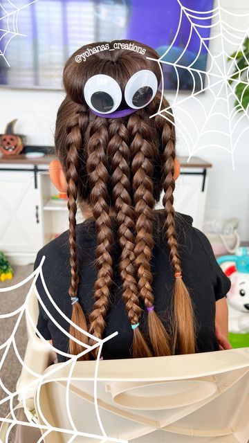 Yohana Hall on Instagram: "Las Halloween inspired hairstyle! I had so much fun creating all of these cute and fun hairstyles! Happy Halloween! ⁣ .⁣ .⁣ .⁣ .⁣ .⁣ #spookyseason #halloweenhair #halloweenlook #halloweenhairstyles #spookyhair" Fun Hairstyles, Monster Mash, Halloween Hair, Halloween Looks, Happy Halloween, Braided Hairstyles, Cool Hairstyles, Hairstyles, Halloween